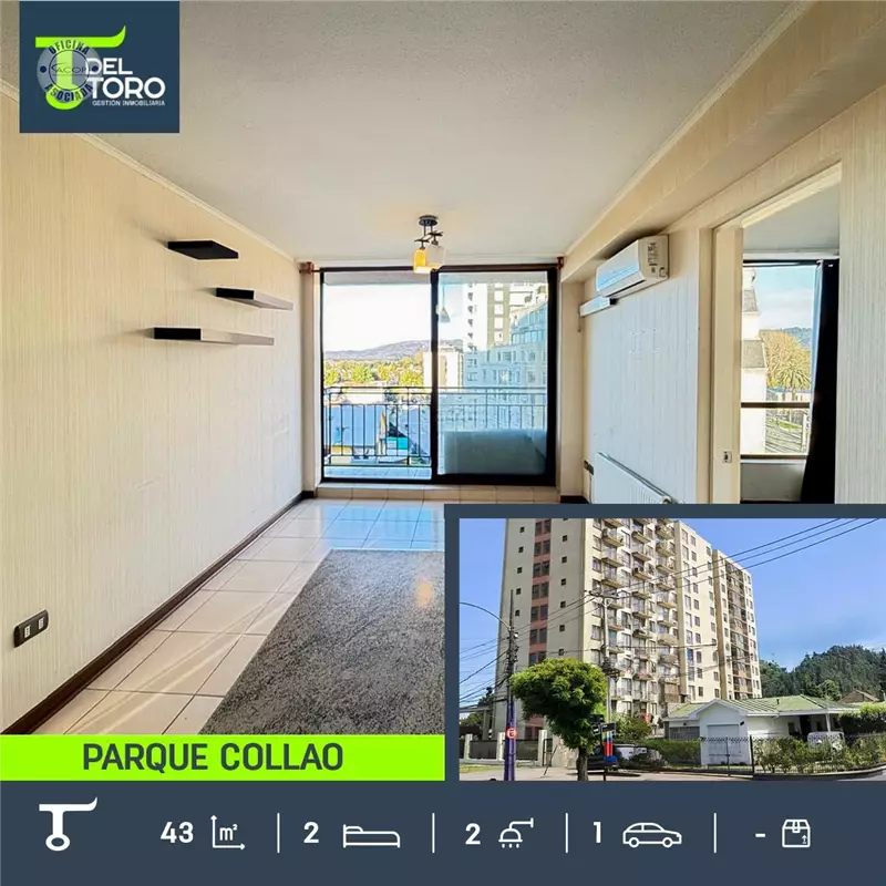 Departamento en arriendo de 2 dorm. en Collao, Concepción